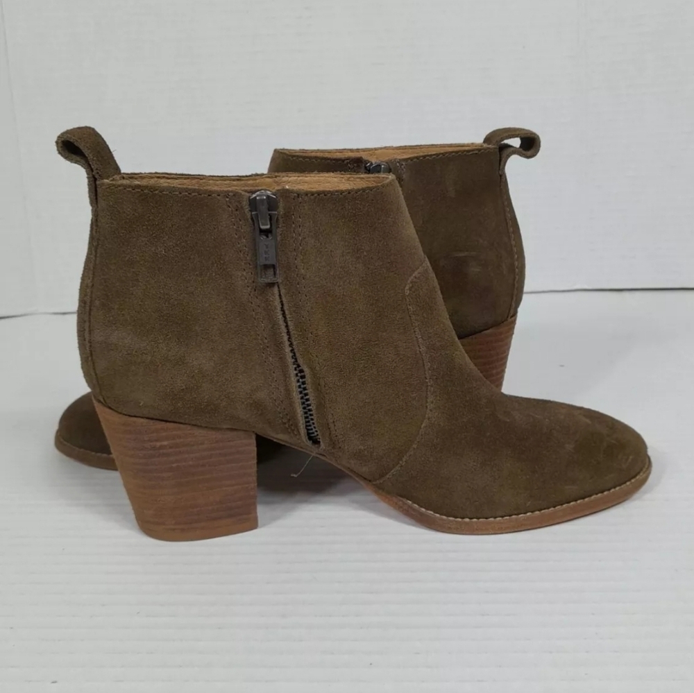 Madewell The‎ Brenner Boot  Chelsea Block Heel Brown Suede Ankle Women Sz 7.5 - Picture 8 of 9